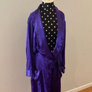 Victoria’s Secret Long Rose Print Satin Robe